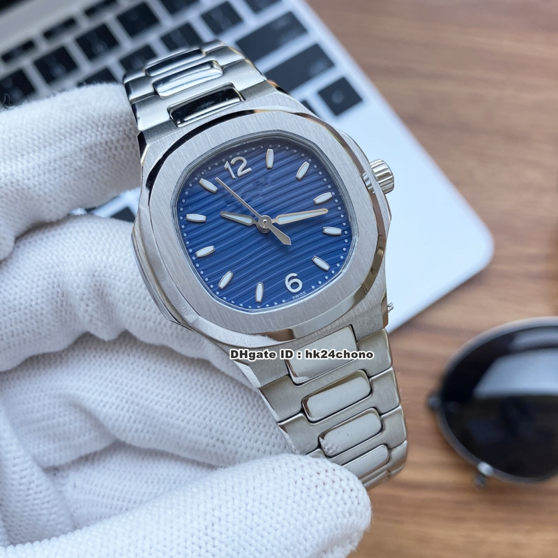

5 Styles Luxury High Quality 35mm Nautilus 7118 Automatic Womens Watch Blue Dial Stainless Steel Bracelet Ladies Watches, Box