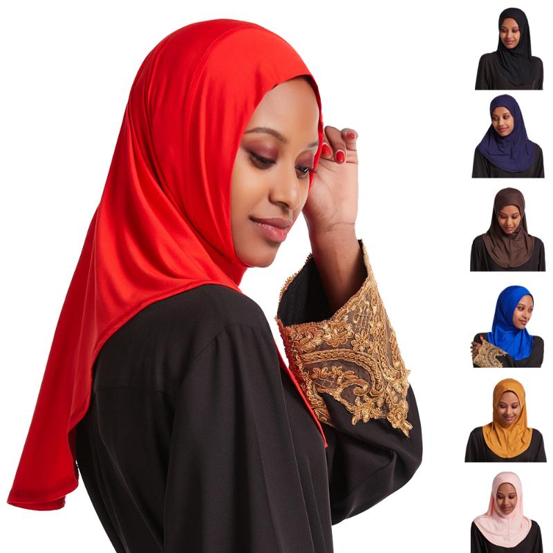 

Muslim Hijab Instant Headscarf One Piece Amira Scarf Women Islamic Prayer Niqab Turban Ready To Wear Shawl Wrap Arab Headwear