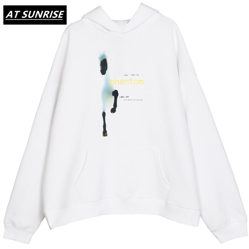 

AT SUNRISE white Casual Hoodies Sweatshirts 2020 print Streetwear Men Hipster Hip Hop Casual Pullover Tops Fleece Hoodie