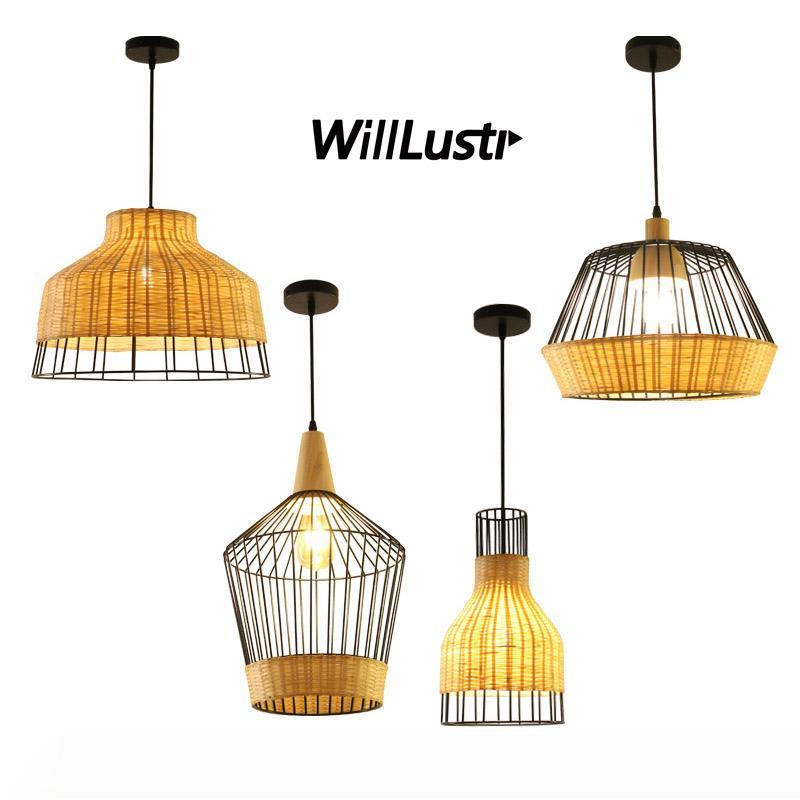 

hand knitted bamboo pendant lamp retro iron industial suspension hanging light l restaurant club lounge dining room bedroom