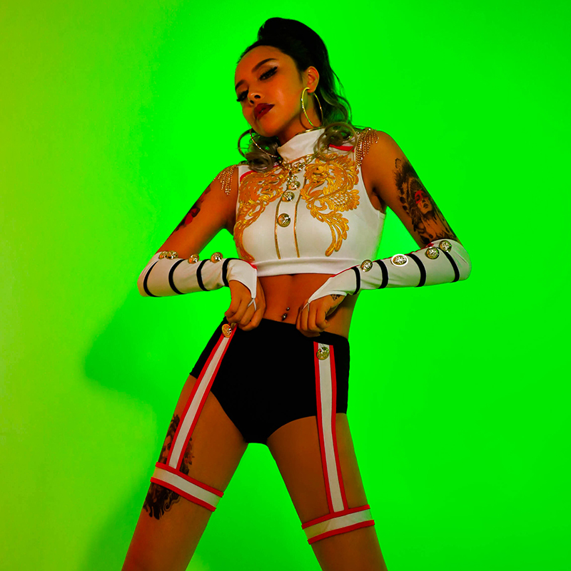 

Jazz Dance Costumes Sexy Uniform Set Woman Stage Performance Stage Outfit Holographic Nightclub Party Carnival Clothing DL6325, As picture