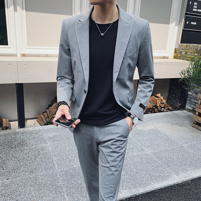 

A new business casual men' suit suit for men in spring 2020, Black