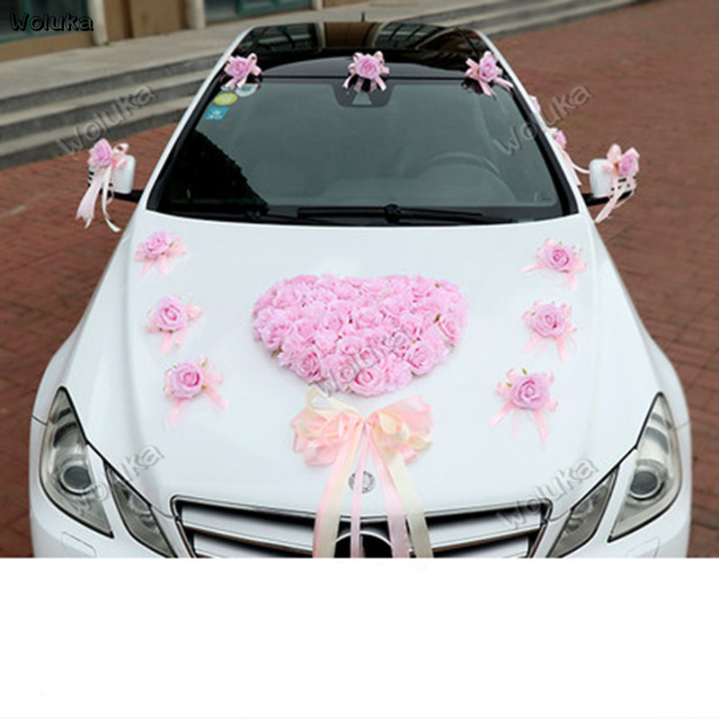 

Car decoration wedding car head flower set knot wedding decoration simulation heart-shaped disk supplies CD50 Q03
