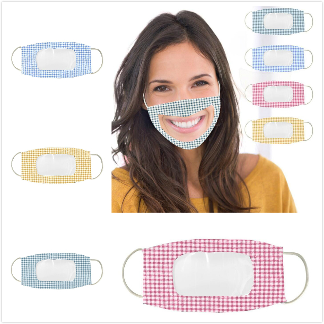 

New Designer Face mask Protection For deaf and dumb lips With Clear Window Visible Cotton Mouth Face Masks washable And Reusable Mask