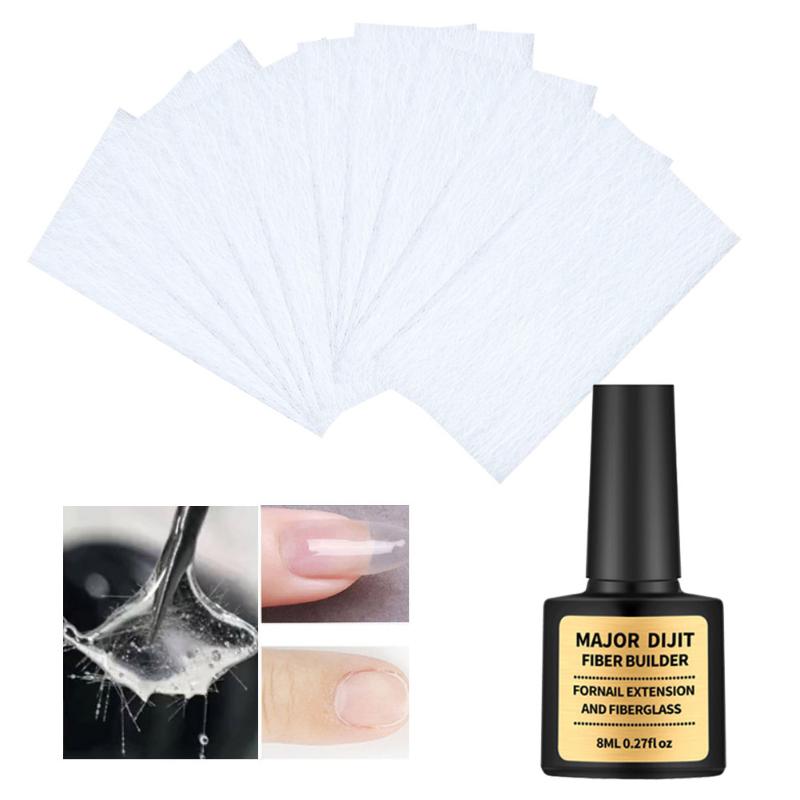 

10pcs Nail Extension Set Wrap Repair Manicure Non Woven Silks Fiberglass Gel Home Professional Tips Tool Accessories DIY Sticker