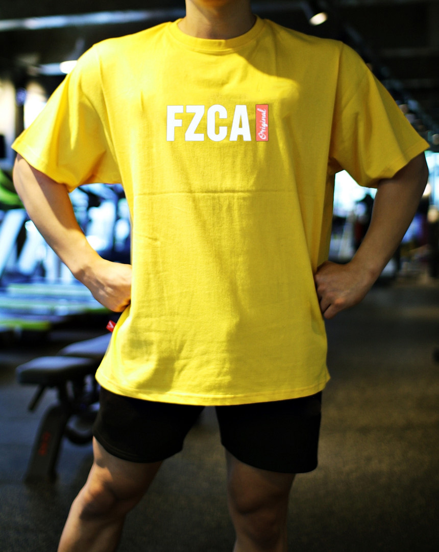 

New Brand Short Sleeve T Shirt Men Hip Hop Mens Cotton Plus Size Tshirt O-neck Summer Tee Running Causal Fashion Loose Top, Yellow