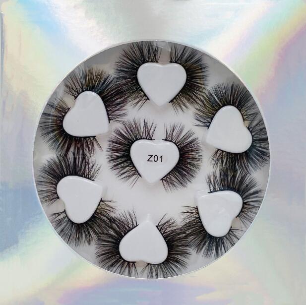 Handmade false eyelashes 7 pairs set mink fur hair natural thick fake lashes eye makeup accessory 10 models available DHL Free-image-562531125