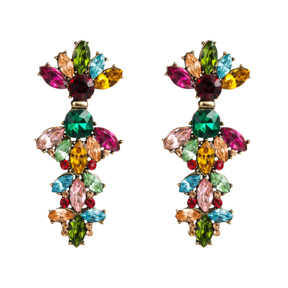 

Exaggerated multi-layer acrylic diamond earrings women's generous diamond fashion earrings