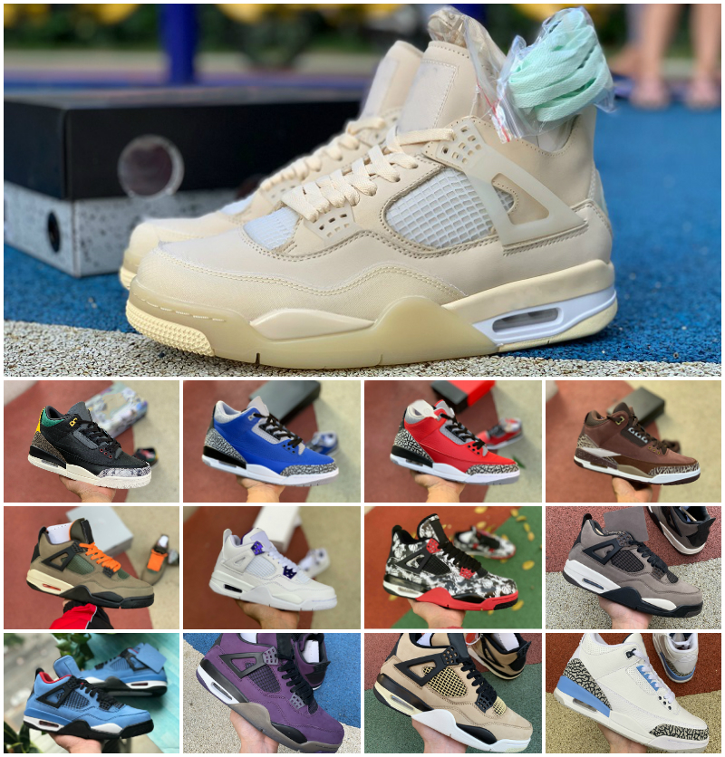 

2020 UNDEFEATED X Travis Scotts 4s 4 Mens Basketball Shoes 3 Bred UNC White Cement Rasta Raptors White Sail Retroes Varsity Royal Sneakers