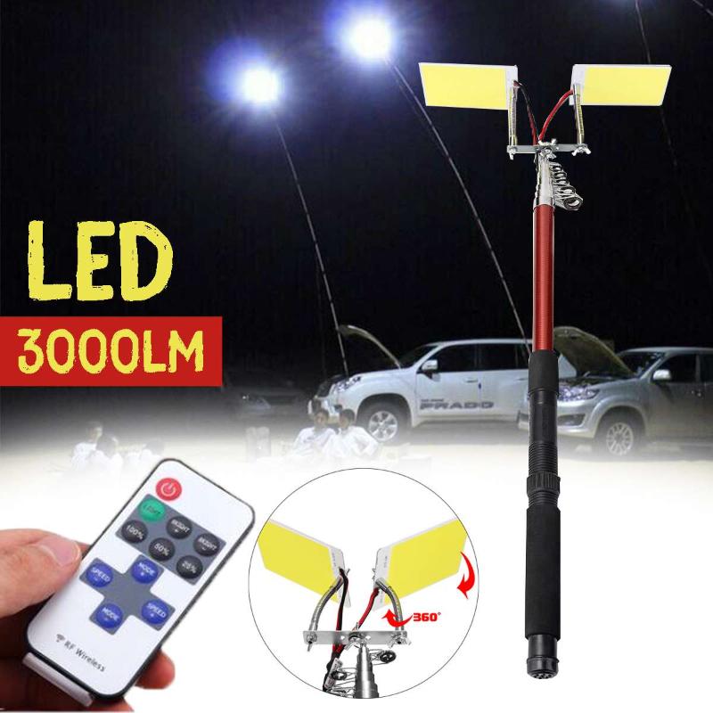 

LED Fishing Rod Outdoor Lantern Light Remote Control Camping Hiking BBQ Travel Lamp Light 3.75M 12V