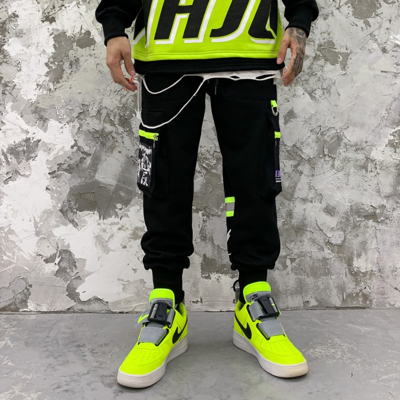 

ZhuZunZhe 2020 Trend New Men's Casual Sports Pants Hip-Hop Loose Beam Trousers Men's Winter Cotton Thickened Trousers, Black