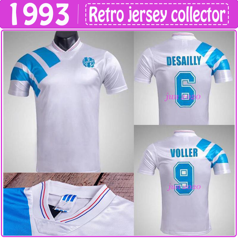 

Retro Olympique de Marseille 1992/93 Soccer Jerseys Futbol Maillot Vintage Kit Football Camiseta Classic Shirt, 92/93