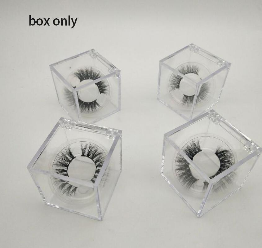 

wholesales Crystal Square transparent Cube False Eyelashes Box 25mm Packaging Box Lash Boxes Fake 3d Mink Lashes Case empty