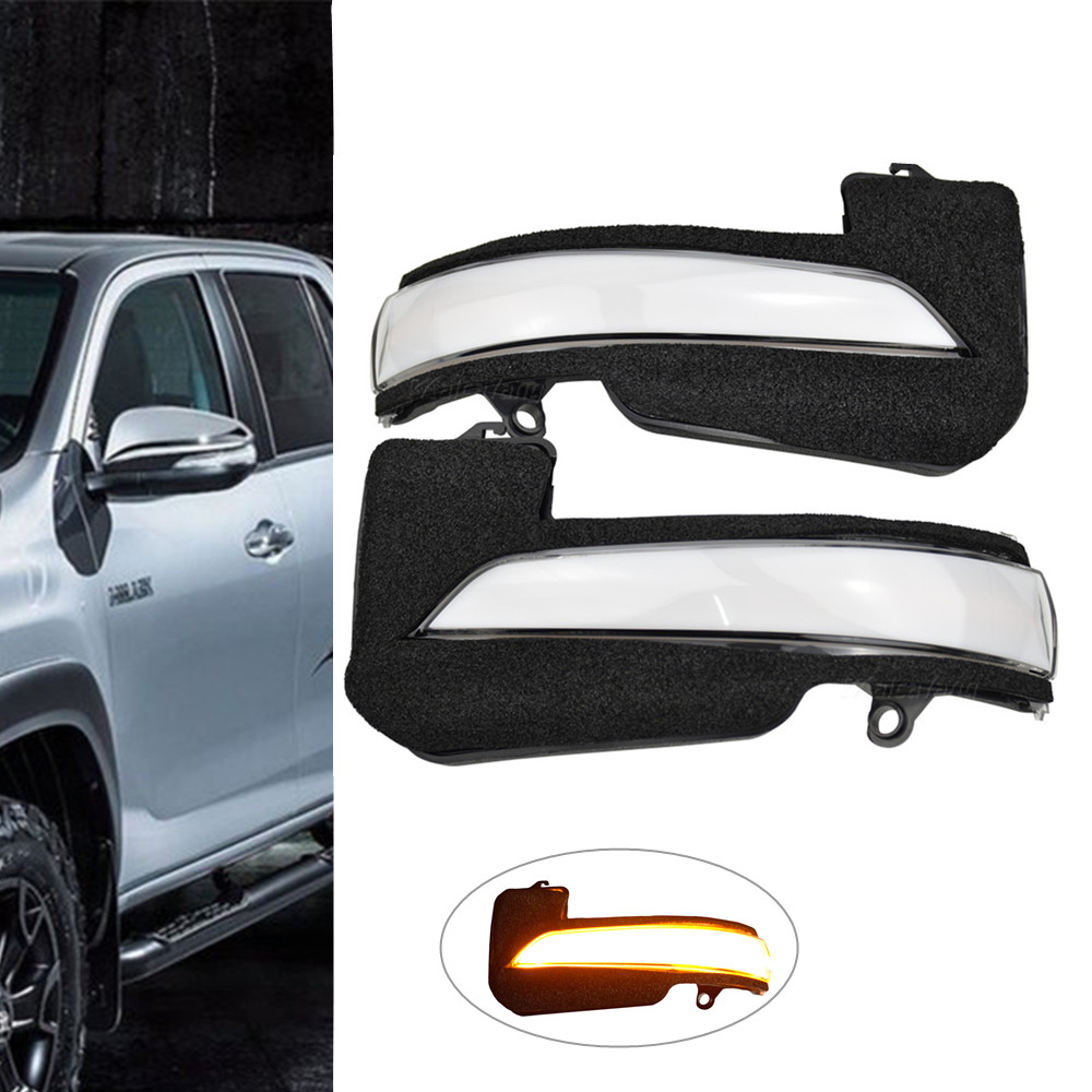 

2 pieces Dynamic Turn Signal LED Rearview Mirror Indicator Blinker Repeater Light For Toyota Hilux Fortuner Innova 2016-2019