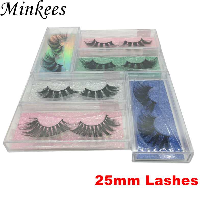 

5D Lashes Bulk Wholesale 25mm False Eyelashes Handmade Dramatic Extra Long Luxury Eyelash Packaging Box Crisscross 10/20/50pairs