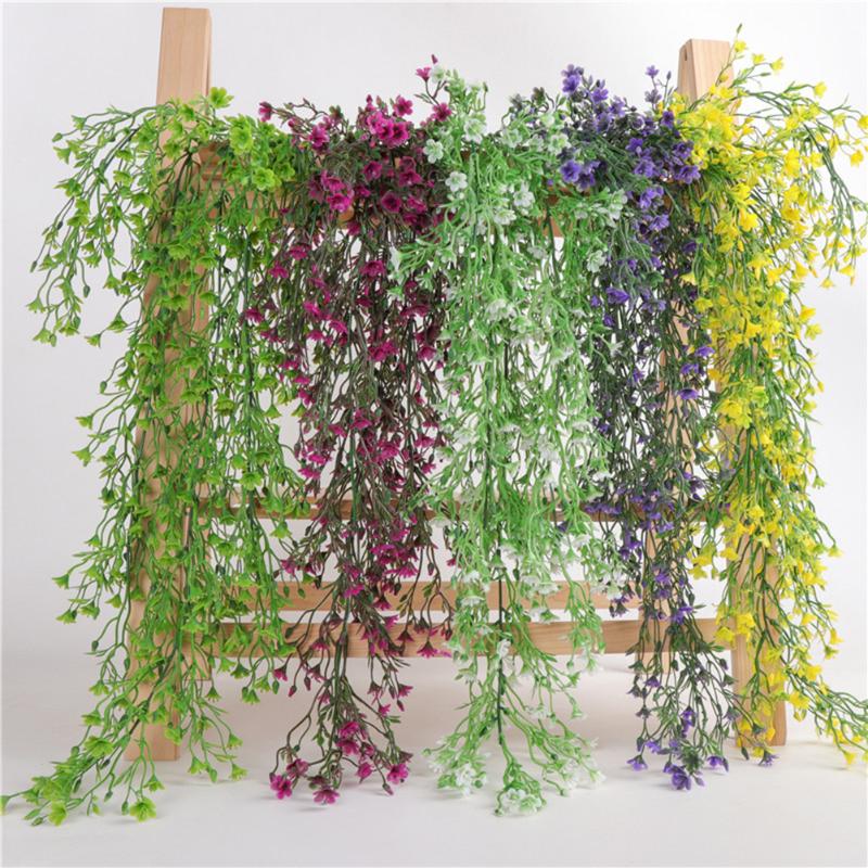 

5 Style 79CM Artificial Flowers Simulation Vine Hanging Garland Plant Green Leaves Plants Vine Fake Foliage Flowers Home Decor, White