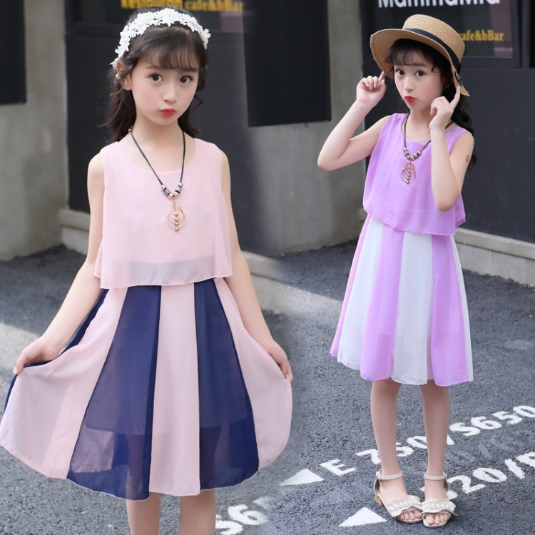 

Beautiful Elegant Girls Chiffon Princess Stripe Dress Fashion Ruffles Kids Dresses for Teens Girl Clothes Party Wedding Dress, Photo 1