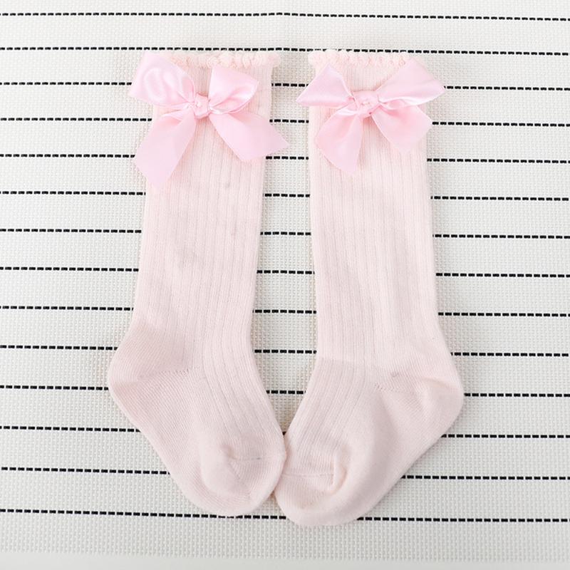 

JAYCOSIN New Kids Socks Toddlers Girls Big Bow Knee High Long Soft Cotton Lace baby Socks Kids kniekousen meisje Dropshipping, Black