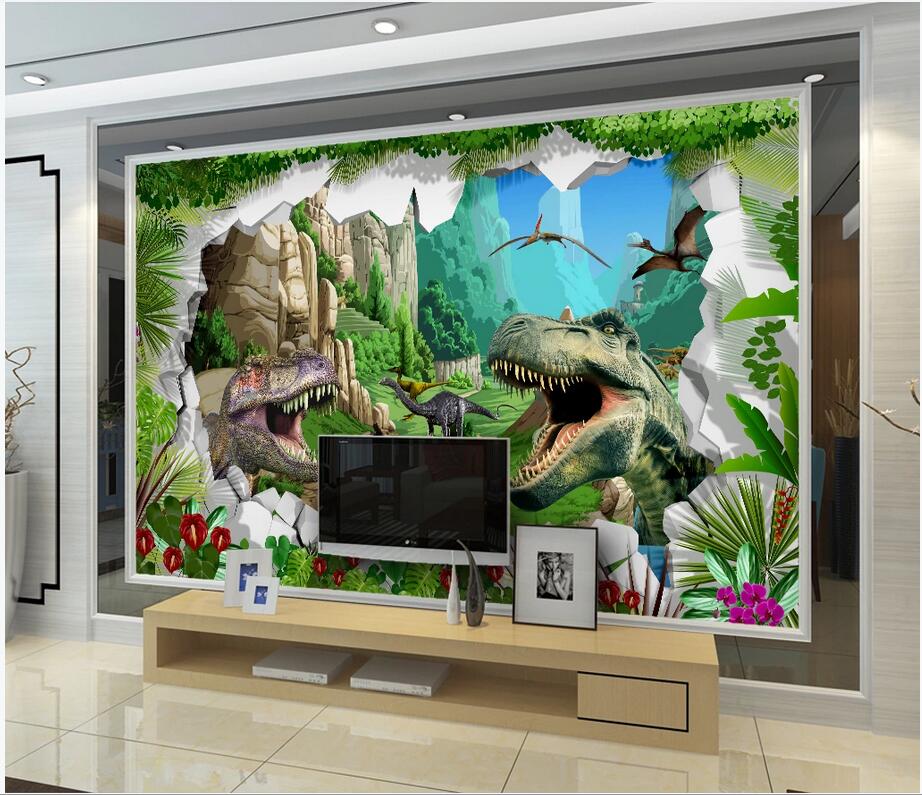 

3d photo wallpaper custom Ancient dinosaur era 3D stereo TV sofa restaurant background wall home decor wallpaper for walls 3d wall sticker, Non-woven wallpaper
