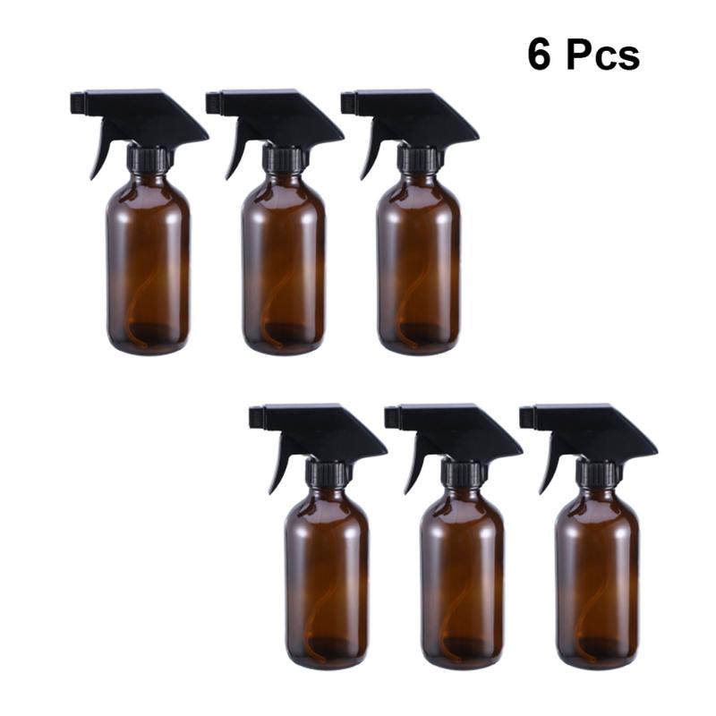 

6Pcs 250ML Spray Bottles Refillable Glass Sprayer Storage Bottles Container Brown