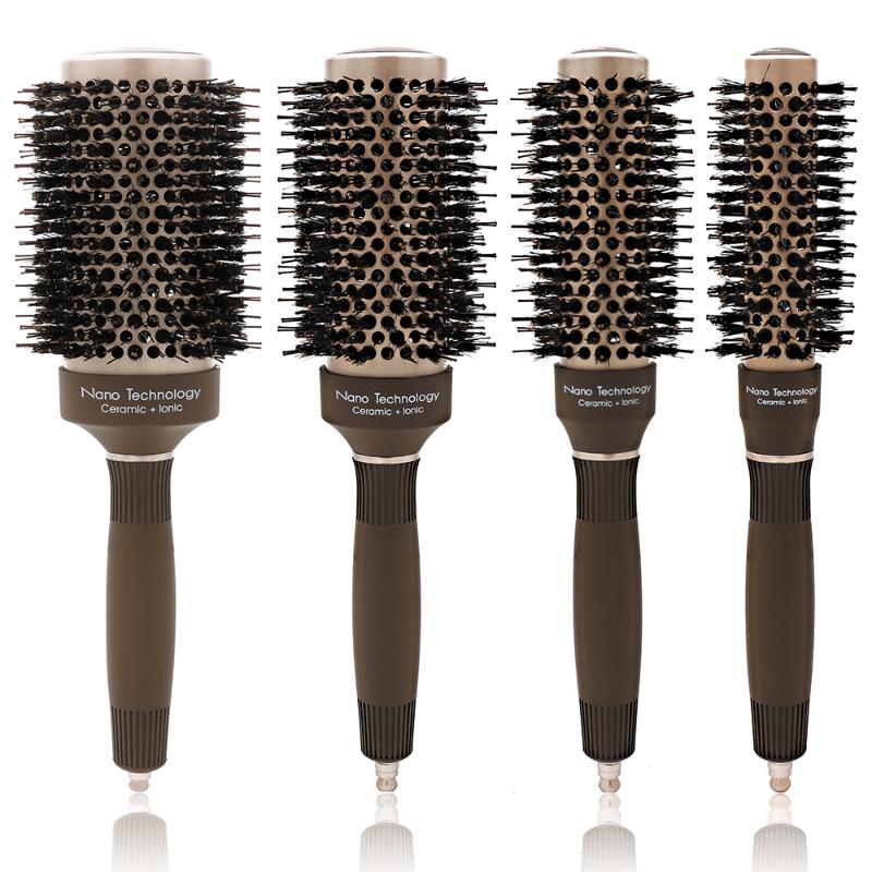 

Ceramic Round Hair Brush Barber Professional Bristle Hair Brush For Women Styling