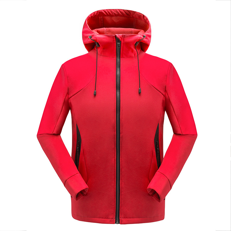 

Couples Hooded Soft Shell Jackets Men And Women Climbing Cycling Fleece Jackets Winter Outdoor Windproof Waterproof Windbreakers, White