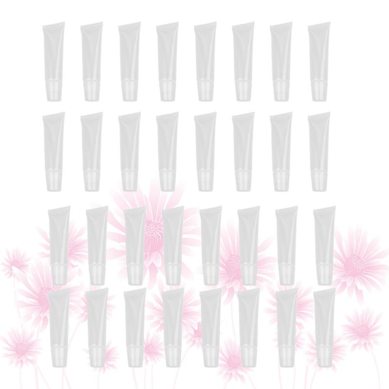 

60pcs 10g Lip Gloss Empty Tubes Lip Pomade Container Soft Tube for Women Girls (White