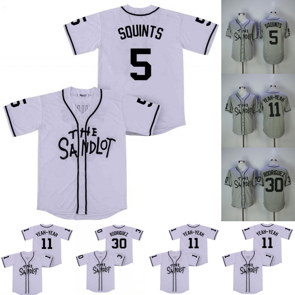 

The Sandlot Benny Rodriguez 30 Movie Baseball stitched mens Jerseys 5 Michael Squints Palledorous 11 Alan Yeah-Yeah McClennan white gray