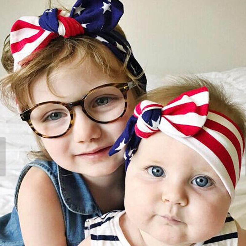 

on sale Girls 4th of July Headband For 2020 Independence Day Hair Accessories Kids Patriotic EAR American Flag Hair Band, Hair bow