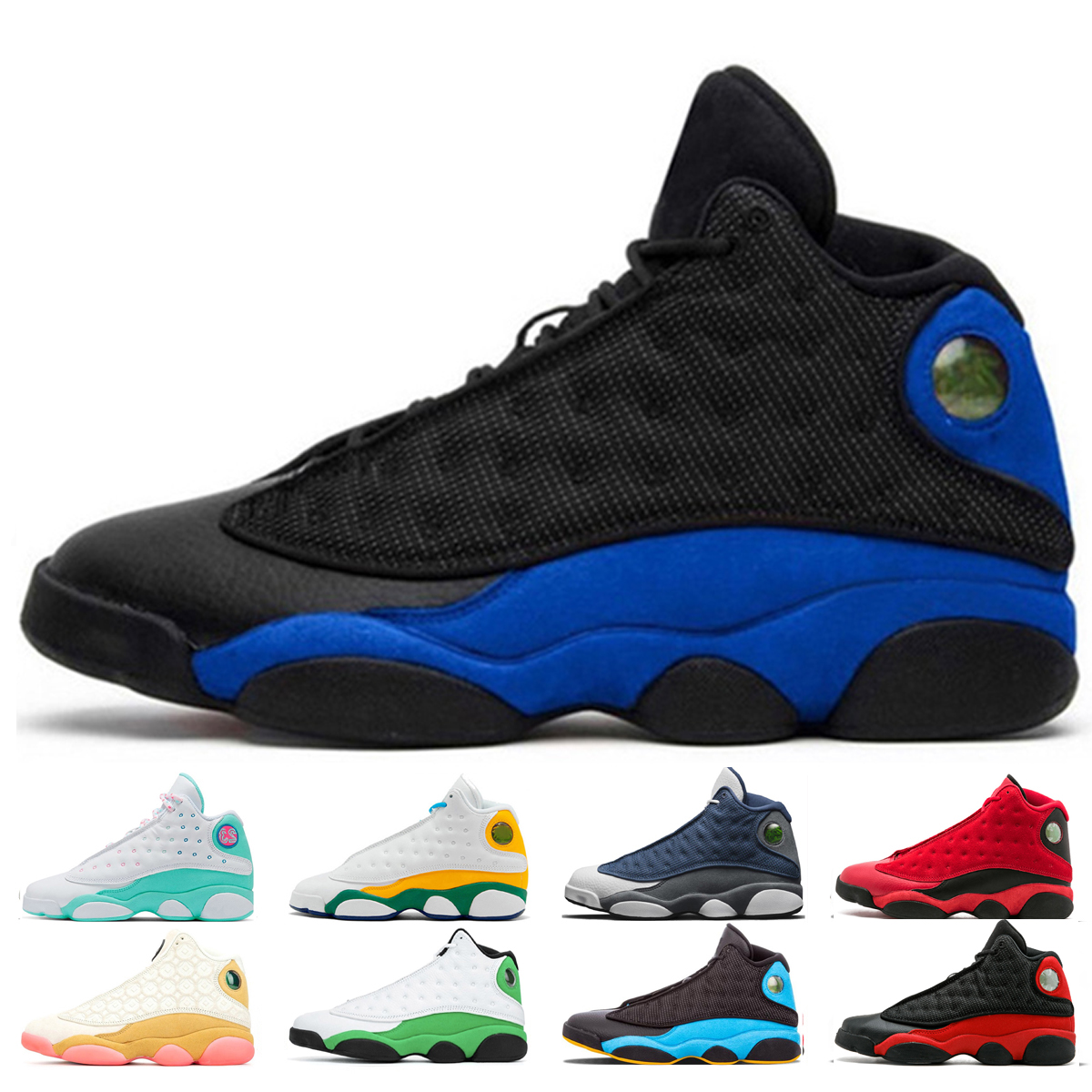 jordan retro 13 azul con blanco