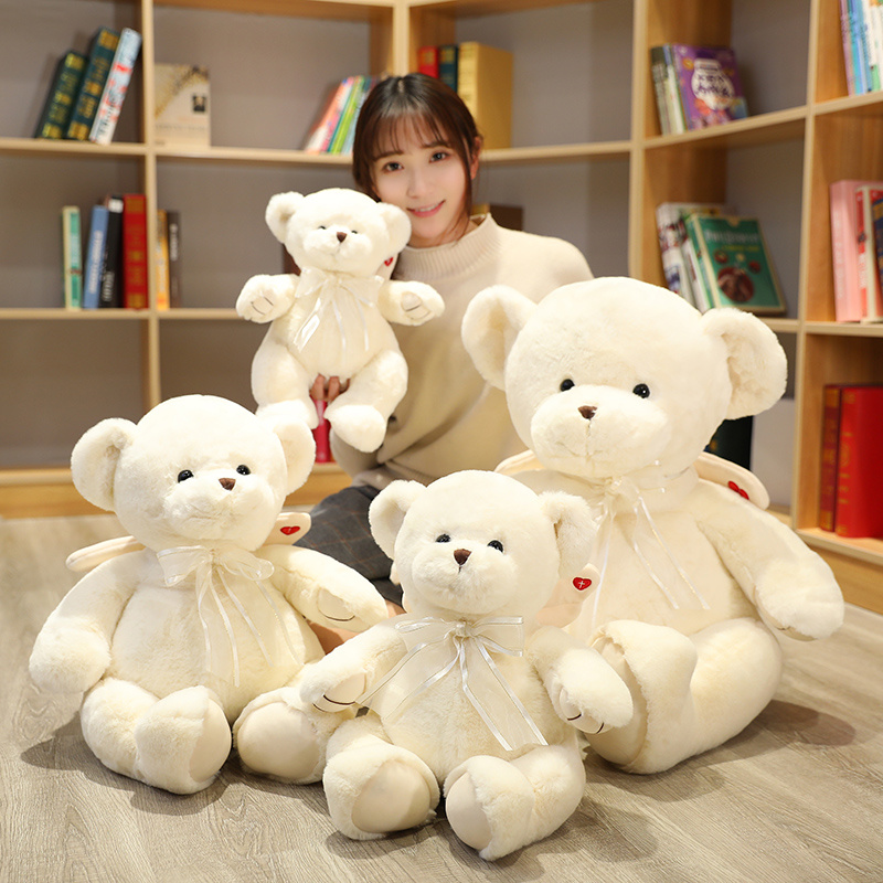 

80cm Cute Rose Fragrant Angel Bear Stuffed Toy Cartoon Large Teddy Bear Plush Animal Doll Girl Valentine's Day Gift Children Christmas Gift, Rose fragrance angel bear