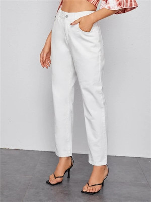 

Straight Jeans Female Casual Denim Pants, As pic