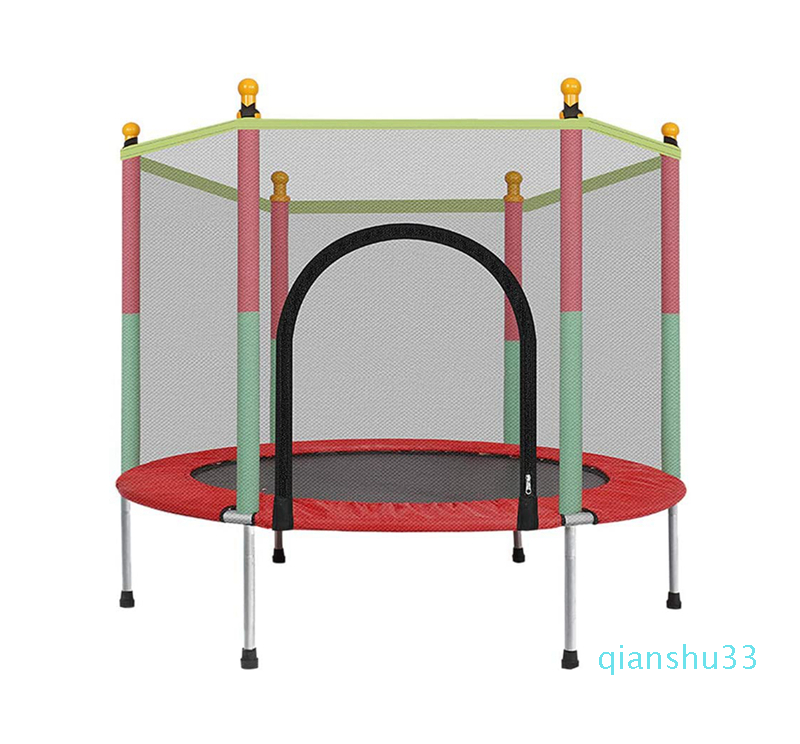 

Wholesale-Kids Trampoline with Safety Enclosure Net Jumping Mat and Spring Cover Padding Can Load 442 lbs, for Kids Indoors and Outdoors