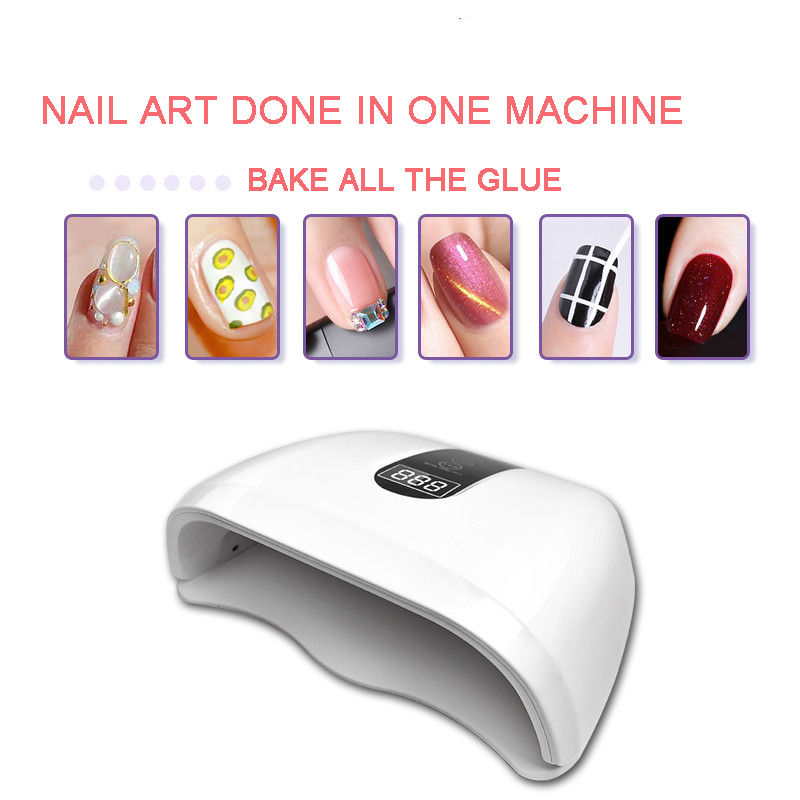 

96W Nail Dryer UV LED Nail Lamp Gel Polish Curing Lamp Skin Care Red Light For Dryer Auto Sensor Manicure Tools New, Us plug