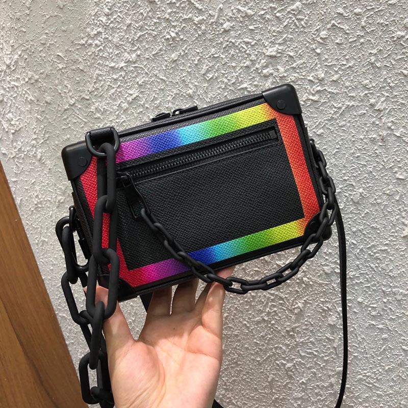

Luxury Modification Mini Purses Brand Cross Body Chain Classic Handbags Rainbow Box Soft Mens Package Bags Crossbody Bag Wmdeb, Red;black