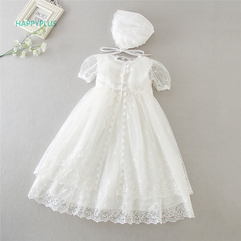 

HAPPYPLUS Vintage Christening Dress for Baby Girl Frocks Lace Baby Shower Dress for Baptism Second First Birthday Outfit Girl, As shown