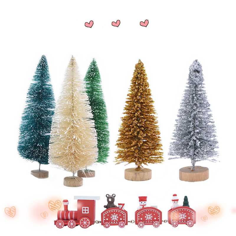 

5pcs/set 5-12.5cm Christmas Decor Mini Artificial Snow Frost Xmas Tree Photo Prop Kid New Year Gifts DIY Crafts Desktop Ornament