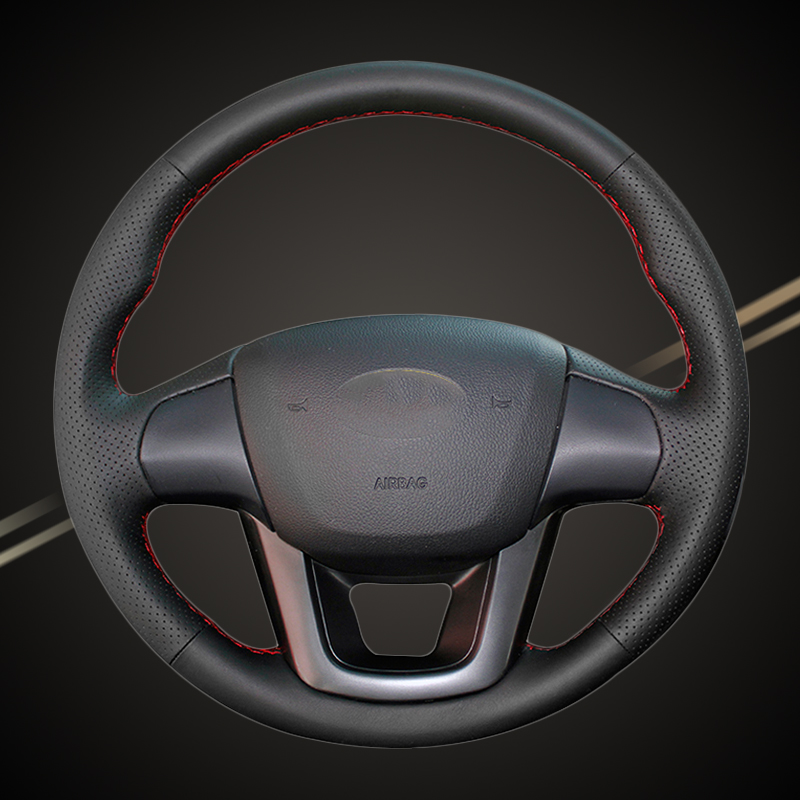 

Car Braid On The Steering Wheel Cover for Kia K2 Rio 2011 2012 2013 2014 2020 2020 DIY Auto Cover Car-styling Interior Accessory