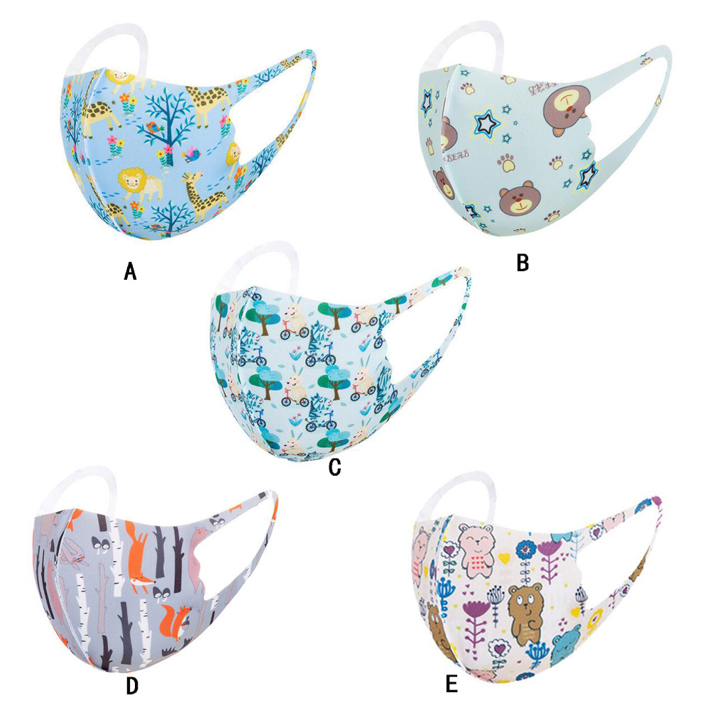 

Fashion Kids Face Mask Children's Cartoon Printed Washable Children's Protective Breathable Spring Summer Students Kids Cartoon Face Mask