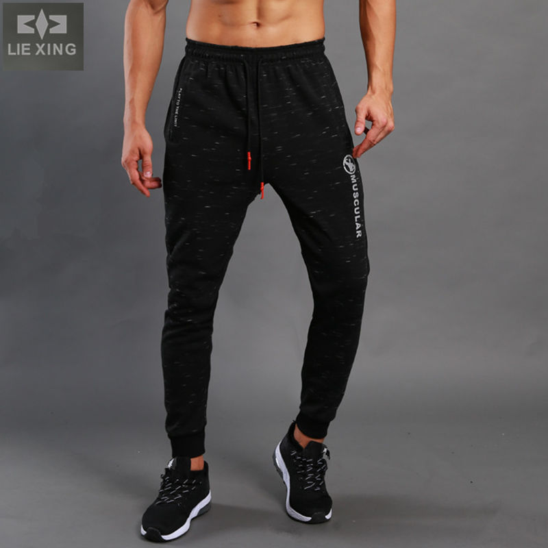 

Winter Jogging Pants Men Fitness Running Sport Training Pants Slim Fit Elastic Leg opening Trousers Gym Jogger Sweatpants Homme, L10827 black