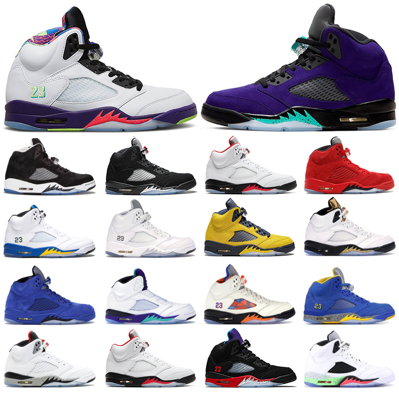 

Mens 5s basketball shoes jumpman 5 Alternate Bel Grape Fire Red Top 3 Blue Suede Metallic White Cement Olympic Pro Star men sneakers
