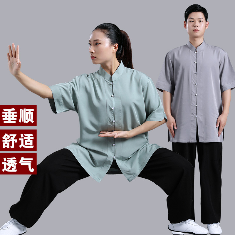 

Summer Women Men Tai Chi Yoga Set Silk Cotton Loose Sweatshirt+pant Jogger Fitness gym Casual Martial Arts Kugnfu Set Activewear, White