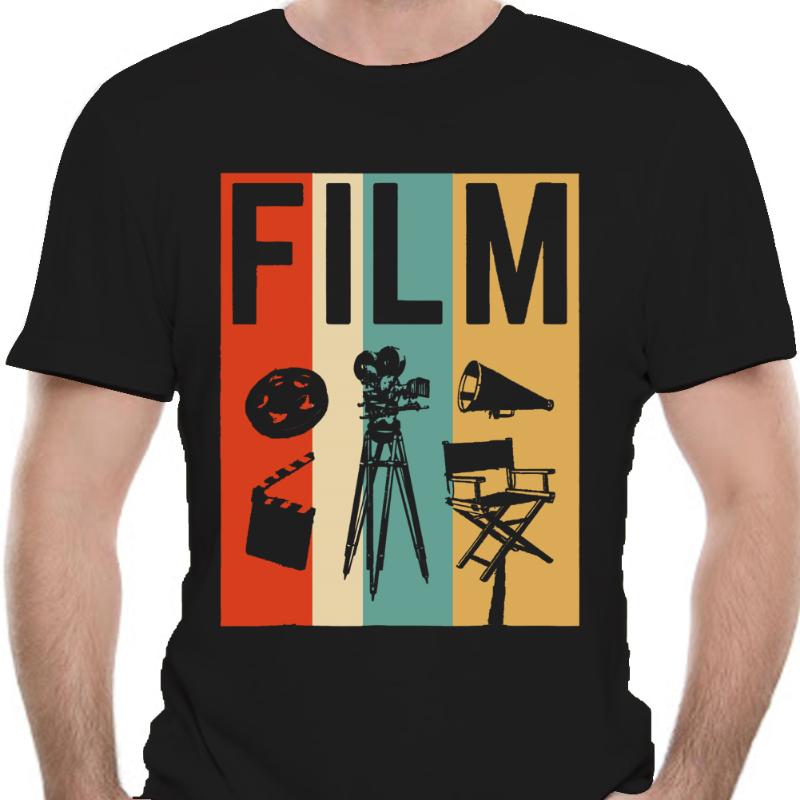 

Fashion Men T shirt Vintage Film Cinema Shirt Retro Movie Maker Gift, White