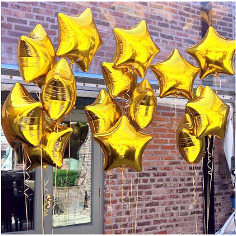 

wholesale 18inch Star Foil Balloons Wedding Birthday Valentine's Day Party Mylar Helium Balaos Decoration Baby Shower Gifts Globos, Silver