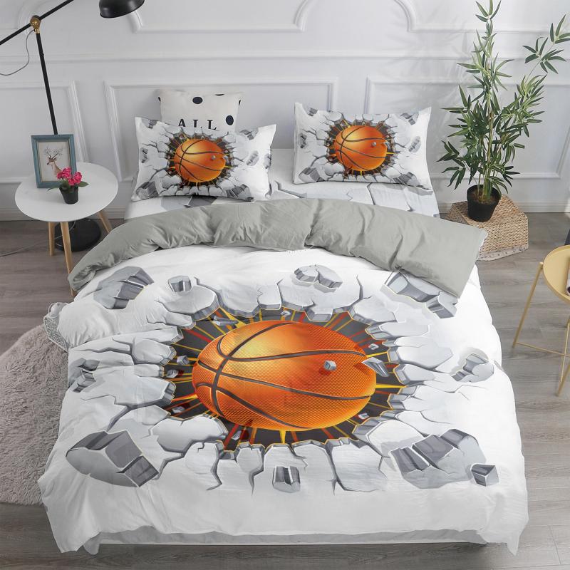 

ZEIMON 3D Luxury Bedding Set Basketball Printed Home Living Decorative Duvet Cover Set With Pillowcase Bed Bedclothes, Sxj0504-1