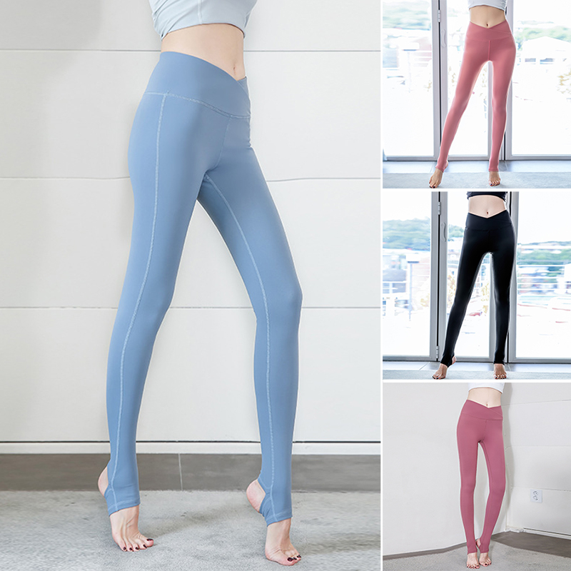 

Sport Leggings Women Yoga Pants Workout Trousers Fitness Step On Feet Gym Training Pants Women Tights Sport Trousers High Waist, Black