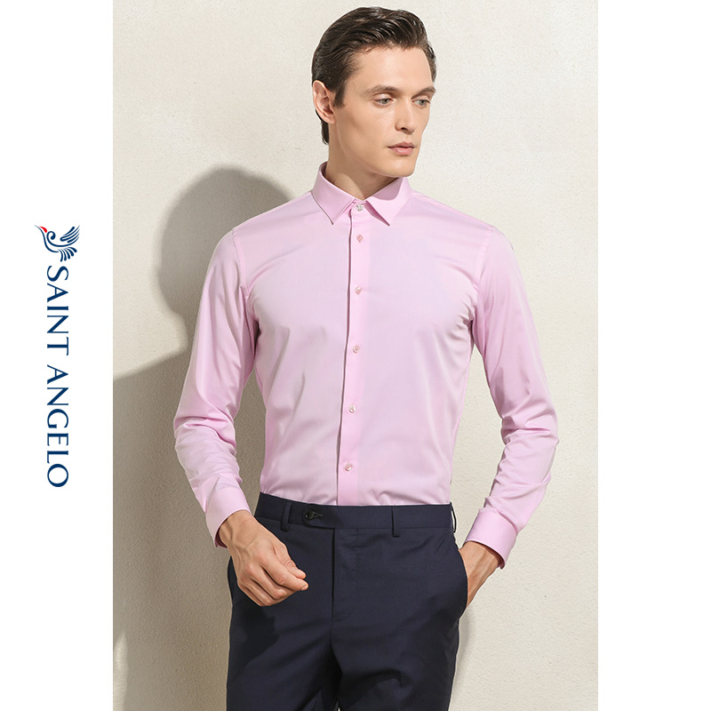 

Happy bird spring new men's business leisure long sleeve shirt slim wedding youth pink shirt man