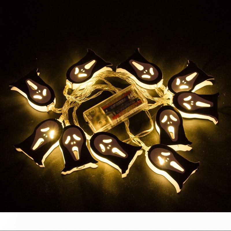 

BRELONG 2M 10LEDs Creative Lantern Halloween Decoration Light LED Iron Ghost Battery Light Funny Horror Grimace Holiday Light String