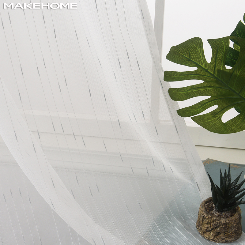 

MAKEHOME Silver/Gold Small Rain Embroidered Sheer Tulle Curtains for Kids Bedroom Living Room Blinds Window Modern Curtain Drape