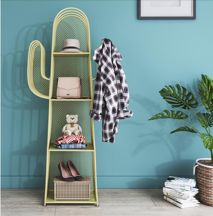 Nordic porch puts the object rack Living Room Furniture vestibule clothes racks household hangs cloth hanger artifact to be born bedroom cactus s-image-556926215